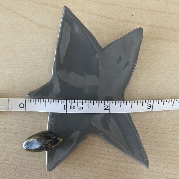 Handmade Jewelry Trinket Dish Star Birds Ceramic Clay Signed “Lean Dog Pottery” - Picture 9 of 10